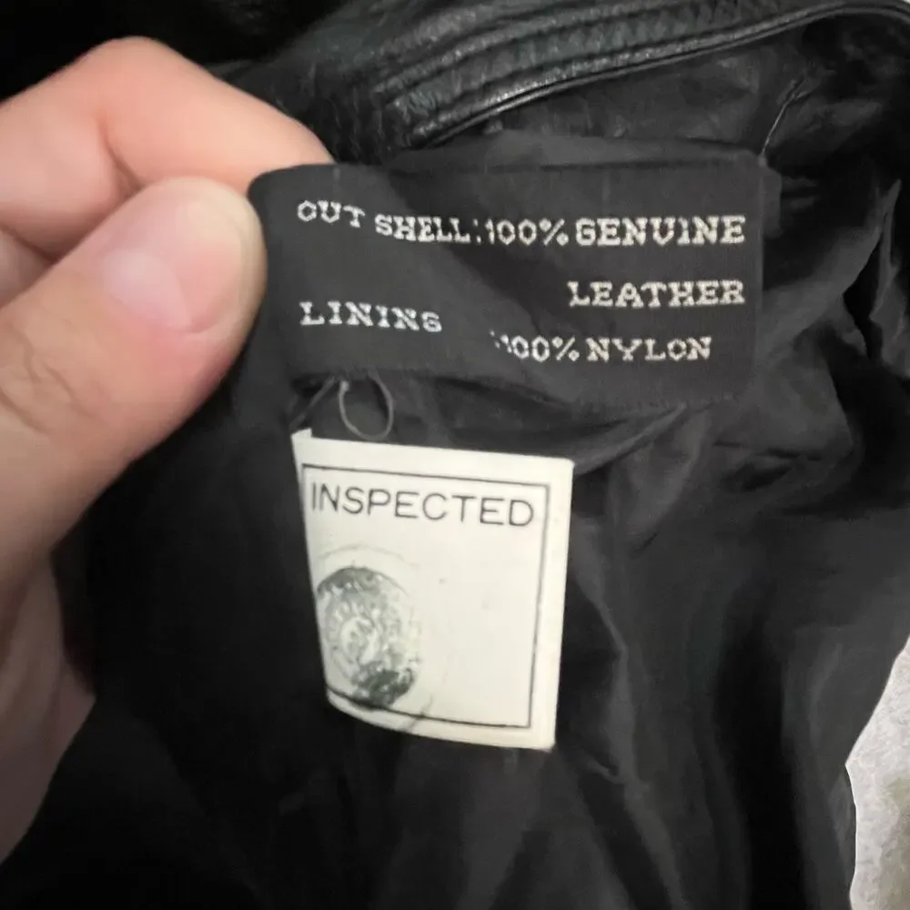 Pelle New York Milano Leather Trench Coat Black‎ Jacket Size Medium